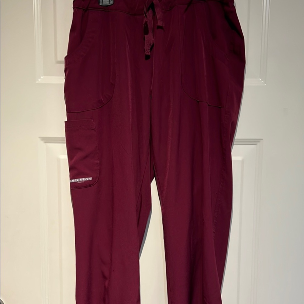 Red Cargo Pants with Relaxed Fit and Full Length. In good condition